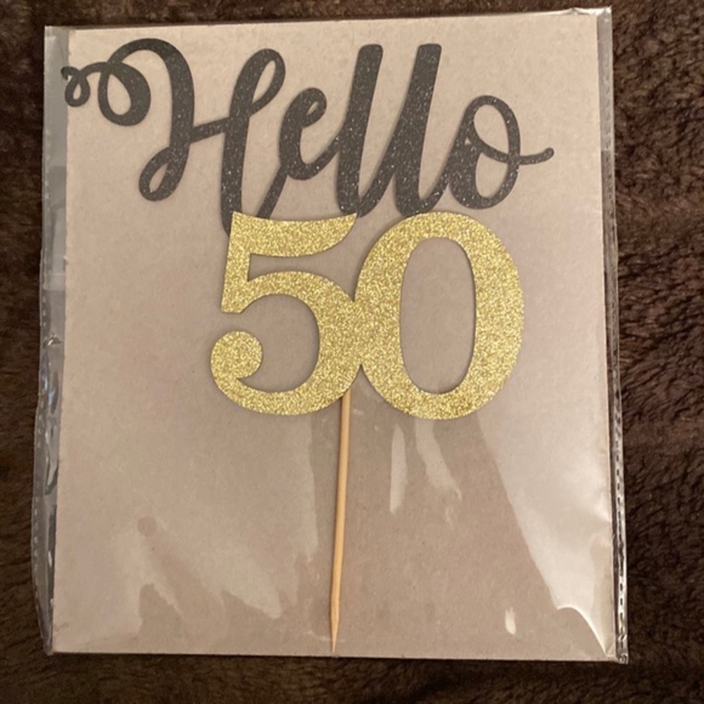 Hello 50 cake topper
